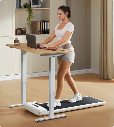 Movaped C2 walking pad used under desk for walking while working