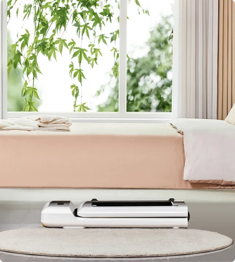 Movaped C2 walking pad stored under bed for compact home storage