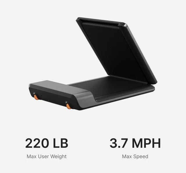 Movaped P1 foldable walking pad treadmill with 220 lb weight capacity and 3.7 mph max speed
