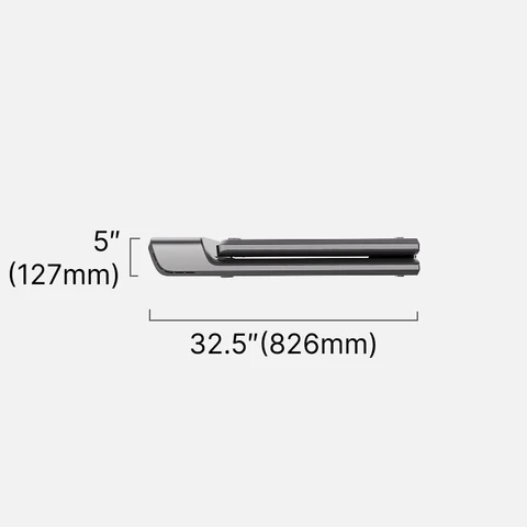 Movaped P1 treadmill folded dimensions showing compact storage size