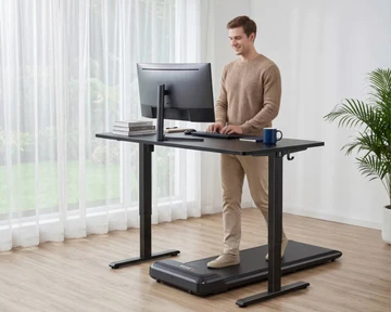 Movaped standing desk designed for walking while working with a treadmill