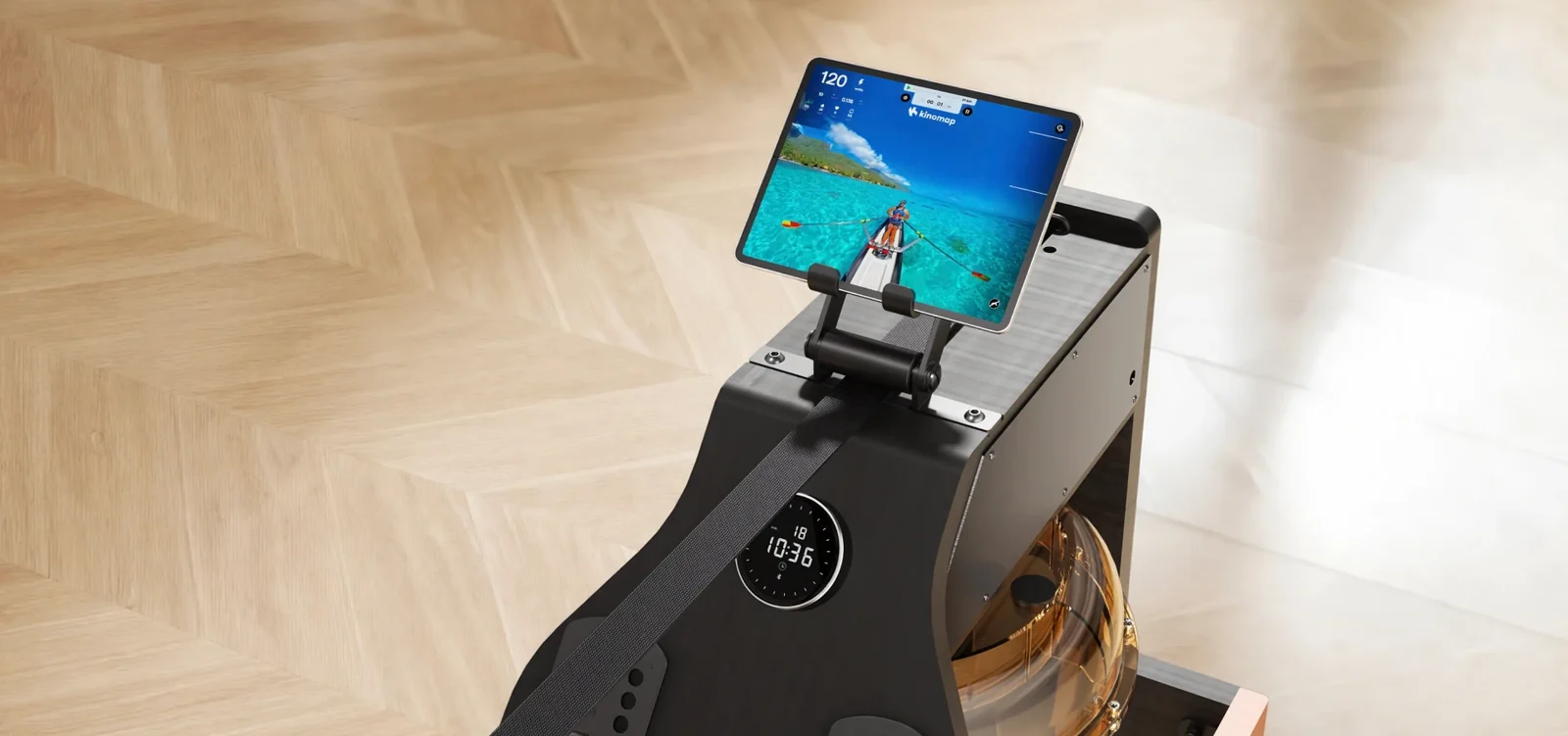 Movaped WM10 rowing machine tablet holder for entertainment during workouts