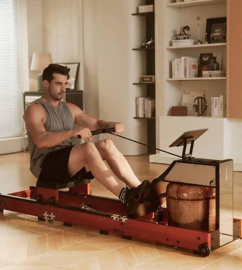 Movaped WM10 rowing machine used for full body home workout training